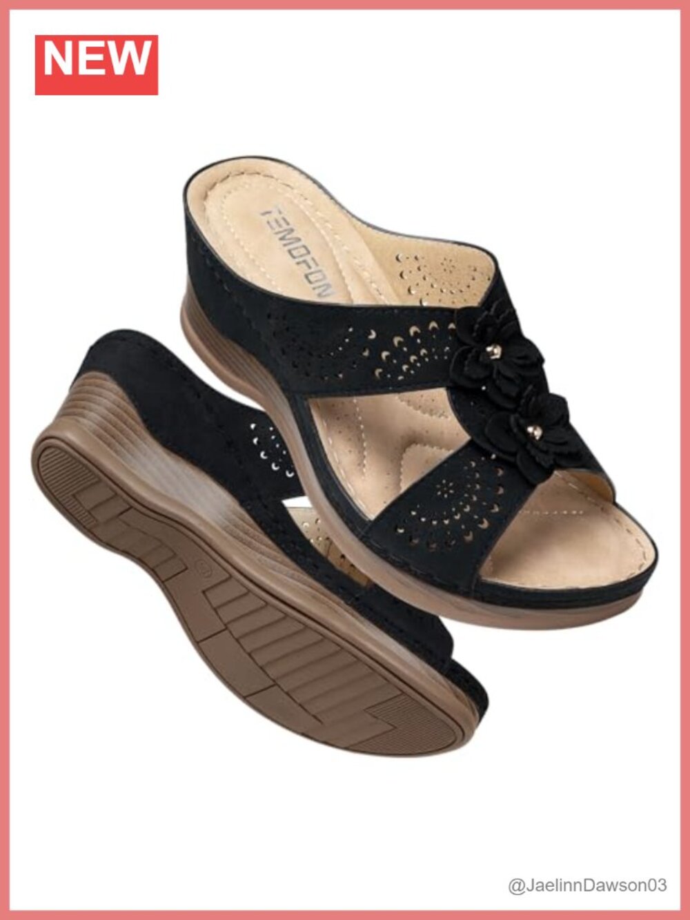 Leather Wedge Sandals Comfortable Walking Shoes Wide Width Arch Support